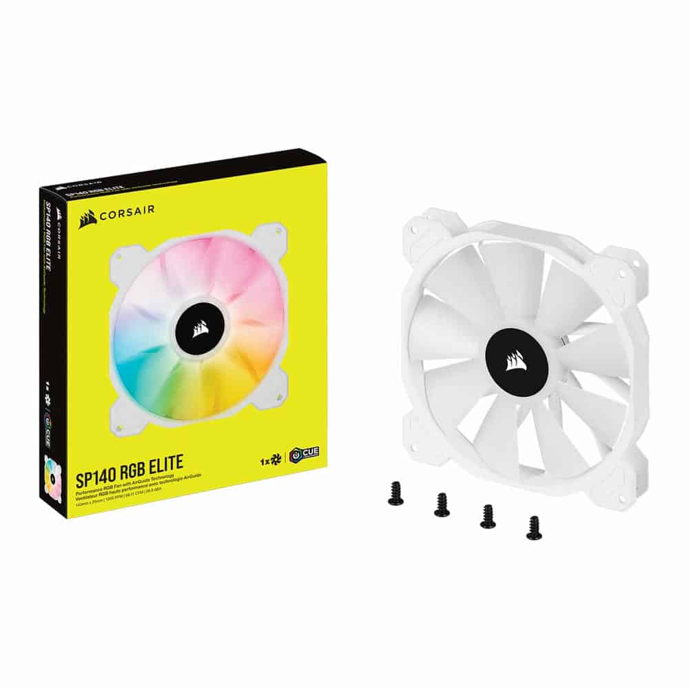 (image for) Corsair iCUE SP140 RGB ELITE Performance White Single 140mm PWM Fan Expansion Pack